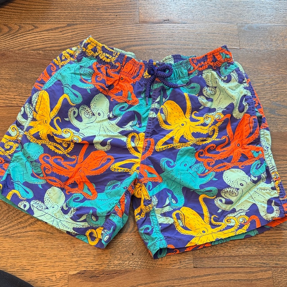 Vilebrequin Kids Octopus Swim Trunks in Purple, Teal, Orange, Yellow